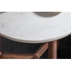 Gallery Direct Barcelona Dark Wood Side Table with Marble Top Gallery Direct Barcelona Dark Wood Side Table with Marble Top