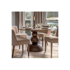 Gallery Direct Sculpt Mango Wood Round Dining Table with Travertine Top Gallery Direct Sculpt Mango Wood Round Dining Table with Travertine Top