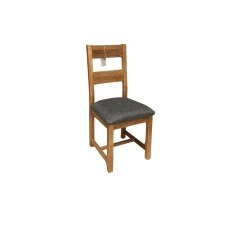 Largo Rustic Solid Oak Horizontal Twin Slat Chair Largo Rustic Solid Oak Horizontal Twin Slat Chair