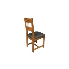 Largo Rustic Solid Oak Horizontal Twin Slat Chair Largo Rustic Solid Oak Horizontal Twin Slat Chair