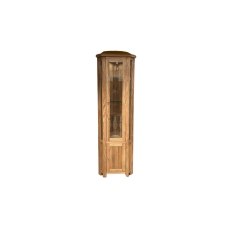 Largo Rustic Solid Oak Corner Display Cabinet with LED Light Largo Rustic Solid Oak Corner Display Cabinet with LED Light