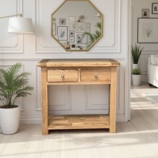 Largo Rustic Solid Oak 2 Drawer Console Table Largo Rustic Solid Oak 2 Drawer Console Table