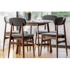 Gallery Direct Barcelona Dark Wood Round Dining Table Set with Marble Top & 4 Chairs Gallery Direct Barcelona Dark Wood Round Dining Table Set with Marble Top & 4 Chairs