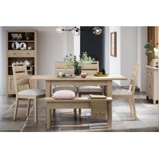 Modern Country Oak Ext Dining Table Set with 4 Chairs & Bench Modern Country Oak Ext Dining Table Set with 4 Chairs & Bench