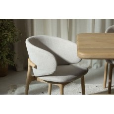 Noah Curved Back Fabric Dining Arm Chair in Grey Noah Curved Back Fabric Dining Arm Chair in Grey