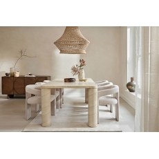 Ida Travertine Stone 200cm Dining Table Set with 6 Georgia Chairs Ida Travertine Stone 200cm Dining Table Set with 6 Georgia Chairs