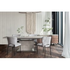 Petra Industrial Ext 160-220cm Dining Table Set & 4 Maya Light Grey Chairs Petra Industrial Ext 160-220cm Dining Table Set & 4 Maya Light Grey Chairs