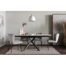 Sintered Stone 140-200cm Twist Extending Dining Table Set in White with x4 Maya Chairs Sintered Stone 140-200cm Twist Extending Dining Table Set in White with x4 Maya Chairs