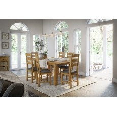 Burford Country Oak Small Ext 150-200cm Dining Table Set & 6 Chairs Burford Country Oak Small Ext 150-200cm Dining Table Set & 6 Chairs