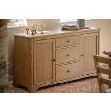 Gallery Direct Malvern Natural Oak 3 Drawer Large Sideboard Gallery Direct Malvern Natural Oak 3 Drawer Large Sideboard