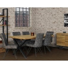 Forge Industrial 150 Dining Table Set & 4 Grey Dining Chairs Forge Industrial 150 Dining Table Set & 4 Grey Dining Chairs