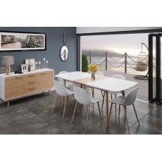 Princeton High Gloss White Large Extending Dining Table & 6 Dining Chairs Princeton High Gloss White Large Extending Dining Table & 6 Dining Chairs
