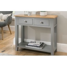 Chester Oak Painted Grey - 2 Console Table 85cm Wide| Moles Breath Grey Chester Oak Painted Grey - 2 Console Table 85cm Wide| Moles Breath Grey