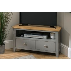 Chester Oak Painted Grey - Corner TV Unit 90cm Wide| Moles Breath Grey Chester Oak Painted Grey - Corner TV Unit 90cm Wide| Moles Breath Grey