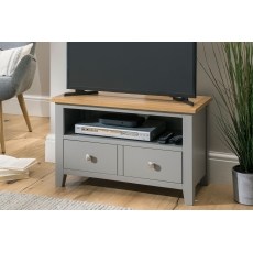Chester Oak Painted Grey - Small TV Unit 80cm Wide| Moles Breath Grey Chester Oak Painted Grey - Small TV Unit 80cm Wide| Moles Breath Grey