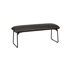 Cooper Leather Low Bench in Grey Cooper Leather Low Bench in Grey