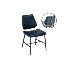 Dalton Quilted Blue Dining Chair (Pair) Dalton Quilted Blue Dining Chair (Pair)