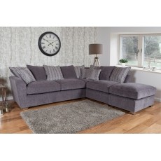 Fantasy L Shape Corner Chaise Sofa With Scatter Back Fantasy L Shape Corner Chaise Sofa With Scatter Back