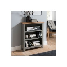 Chester Oak Painted Grey - Low Bookcase 70cm Wide| Moles Breath Grey Chester Oak Painted Grey - Low Bookcase 70cm Wide| Moles Breath Grey