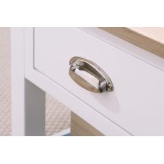Chester Oak Painted White - 1 Drawer Console Table 50cm Wide| F&B All White Chester Oak Painted White - 1 Drawer Console Table 50cm Wide| F&B All White