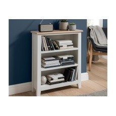 Chester Oak Painted White - Low Bookcase 70cm Wide| F&B All White Chester Oak Painted White - Low Bookcase 70cm Wide| F&B All White