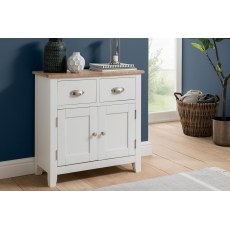 Chester Oak Painted White - Mini 2 Door Sideboard 75cm Wide| F&B All White Chester Oak Painted White - Mini 2 Door Sideboard 75cm Wide| F&B All White