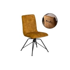 Lola Swivel Velvet Gold Yellow Dining Chair (Pair) Lola Swivel Velvet Gold Yellow Dining Chair (Pair)