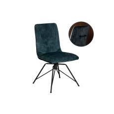 Lola Swivel Velvet Teal Blue Dining Chair (Pair) Lola Swivel Velvet Teal Blue Dining Chair (Pair)