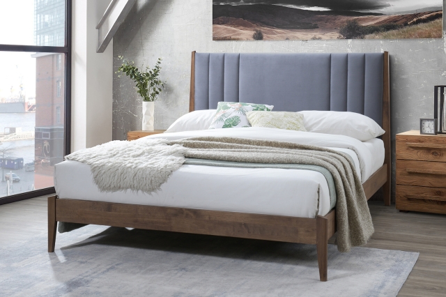 Velvet shop backboard bed