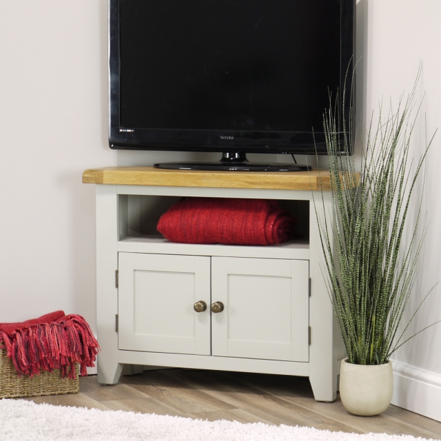 Cream oak deals corner tv unit