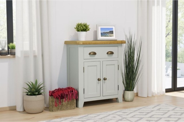 Cotswold Grey Painted Oak Mini Sideboard 70cm Wide Cotswold Grey Painted Oak Mini Sideboard 70cm Wide