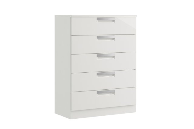 Milly High-Gloss 5 Drawer Chest of Drawers Milly High-Gloss 5 Drawer Chest of Drawers