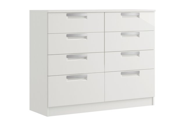 Milly High-Gloss 8 Drawer Twin Chest of Drawers Milly High-Gloss 8 Drawer Twin Chest of Drawers