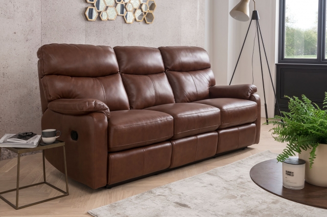 Leather three seater deals sofa