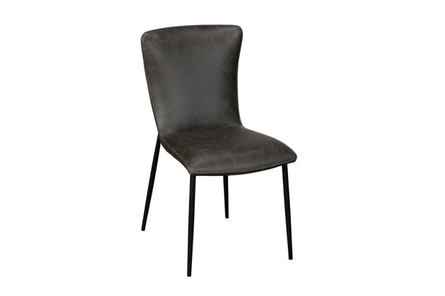 Ella Dark Grey PU Leather Occasional Dining Chair (Pair) Ella Dark Grey PU Leather Occasional Dining Chair (Pair)