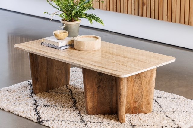 Mango wood coffee table outlet rectangle