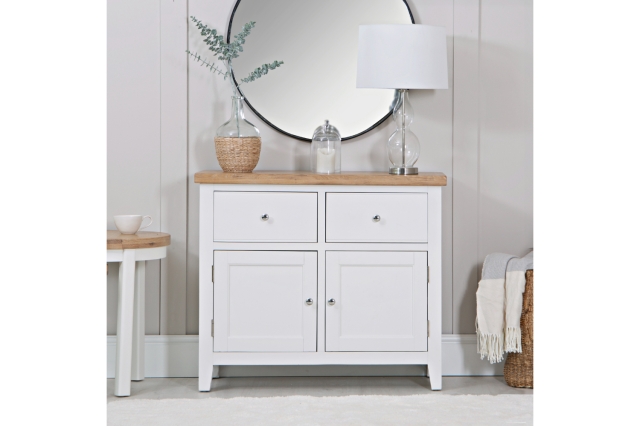 White painted sideboard with 2024 oak top