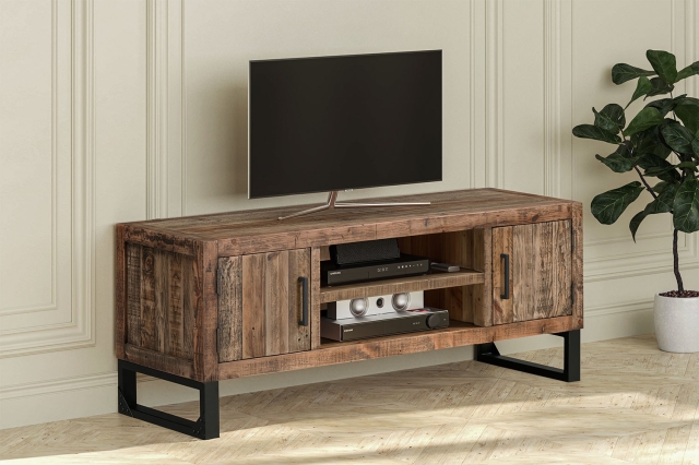 CFL Boston Reclaimed Wood Industrial Wide TV Unit