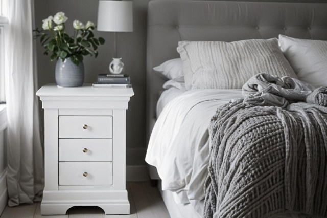 Providence Painted White 3 Drawer Bedside Table Providence Painted White 3 Drawer Bedside Table