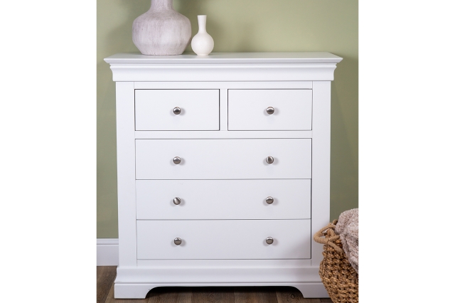 White dresser online chest 5 drawers