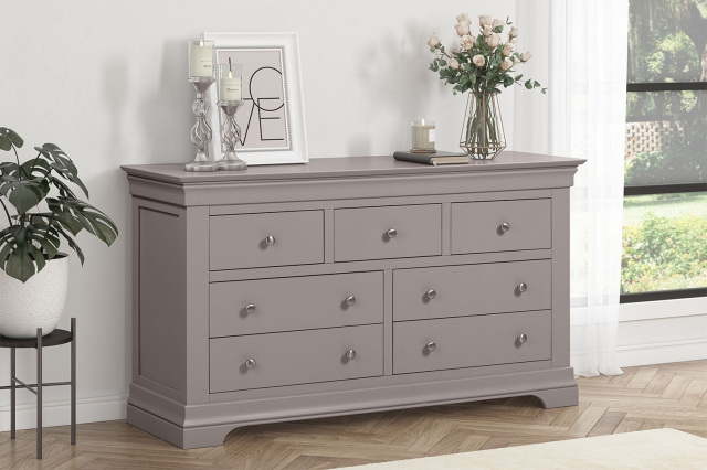 Providence Pebble Grey 7 Drawer Chest of Drawers Chantilly Furniture World