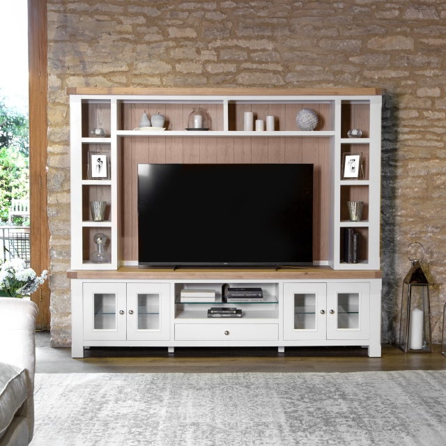 Large farmhouse store entertainment center