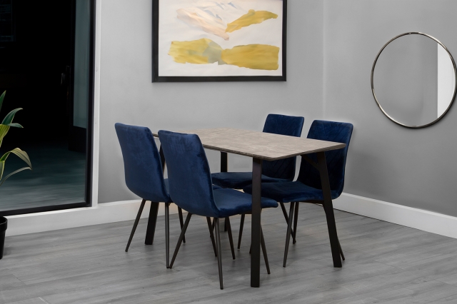 Set of 4 blue deals dining chairs