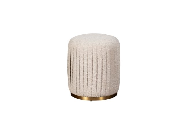 Reed Pleated Boucle Ottoman Stool Reed Pleated Boucle Ottoman Stool