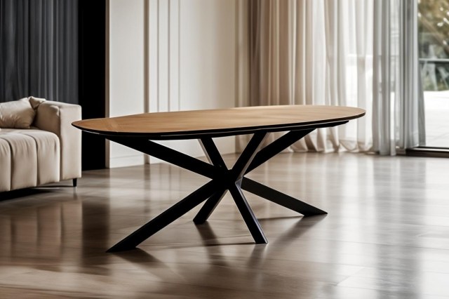 Sadie Industrial 200cm Dining Table in Oak Finish Sadie Industrial 200cm Dining Table in Oak Finish