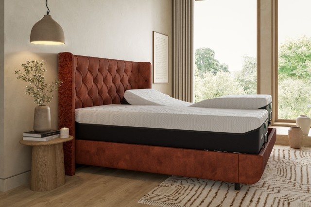 TEMPUR® Arc Adjustable Disc Bed Frame with Luxury Headboard TEMPUR® Arc Adjustable Disc Bed Frame with Luxury Headboard
