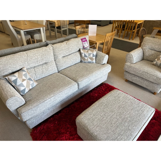 Store Clearance Items Lusso 3 Seater Sofa, Chair and Footstool