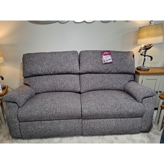 Store Clearance Items Newstead Aqua Clean Fabric 3 Seater Single Motor Power Recliner with Lumbar and Headrest