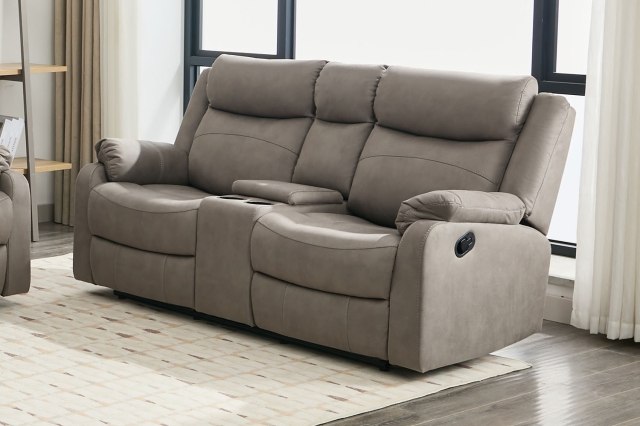 Ellena Soft Grey 2 Seater Recliner Sofa with Storage Ellena Soft Grey 2 Seater Recliner Sofa with Storage