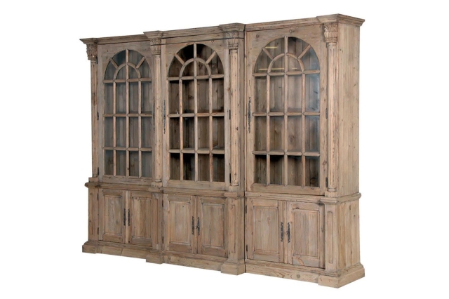 Coach House Colonial Reclaimed Pine Triple Display Cabinet